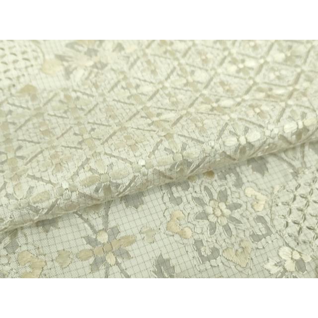 平和屋本店▽極上　中国三大刺繍 スワトウ刺繍 汕頭刺繍 総刺繍 本場縞大島紬 単衣 道長名物裂花文 ロング丈　逸品　未使用　DZAA9401kh5 平和屋本店□極上 中国三大刺繍 スワトウ刺繍 刺し子 総刺繍 本場縞