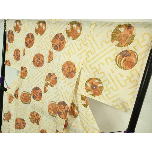 平和屋本店＊極上　夏物　銀座　志ま亀　小紋　絽　花丸文　ロング丈　たとう紙付き　逸品　DZAA9415kh6 平和屋本店＊極上 夏物 銀座 志ま亀 小紋 絽 花丸文 ロング丈 たとう紙