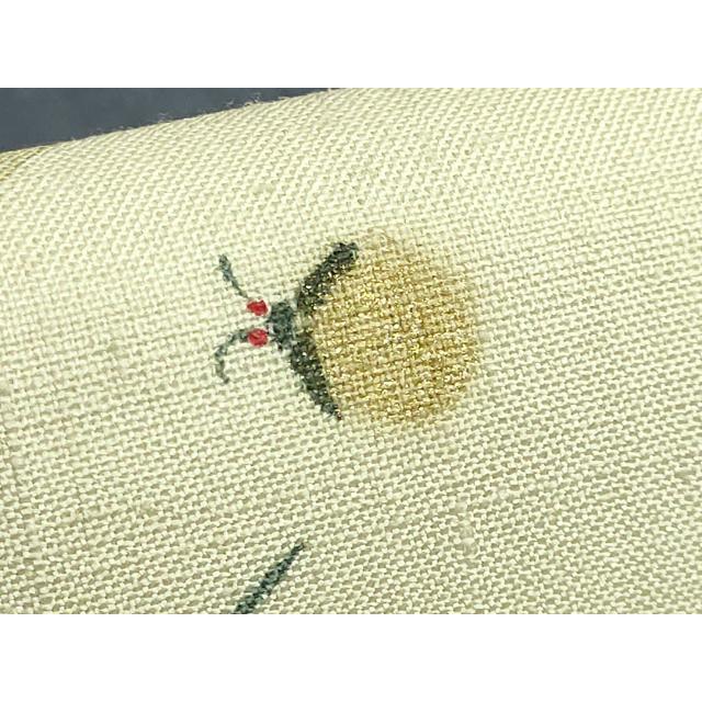 平和屋着物□極上 夏物 九寸名古屋帯 紬地 蛍 団扇 金彩 逸品