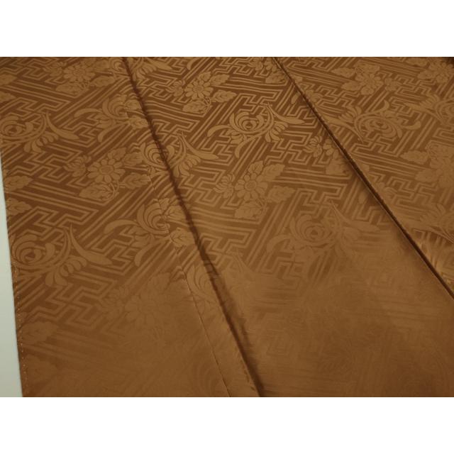 平和屋着物■極上　銀座きしや　色無地　工字繋ぎ花地紋　柿渋色　たとう紙付き　逸品　DZAA9572kh5 平和屋着物□極上 銀座きしや 色無地 工字繋ぎ花地紋