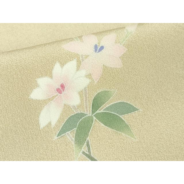 平和屋着物□極上 本加賀友禅作家 南克治 訪問着 枝花文 練色地 暈し