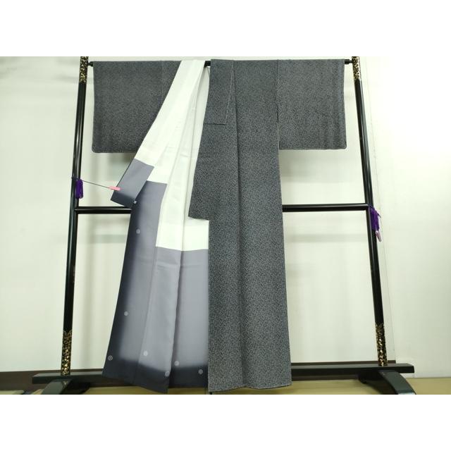 平和屋本店■極上　小紋師　藍田正雄　江戸小紋　秘蔵極型　稲葉に雀　濃紺地　西武百貨店扱い　反端付き　逸品　未使用　DZAB0341kh5