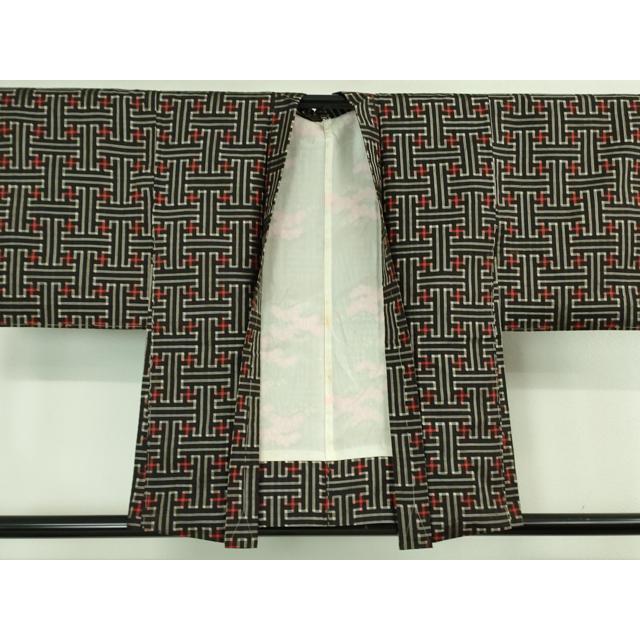 平和屋着物□希少 本場大島紬 龍郷絣 秋名バラ アンサンブル 羽織