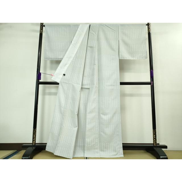 平和屋着物▽江戸小紋　単衣　万筋　ますいわ屋扱い　正絹　逸品　AABC1694jh 平和屋着物□極上 森英恵・HANAE MORI 小紋 単衣 菱横段文 やまと誂製