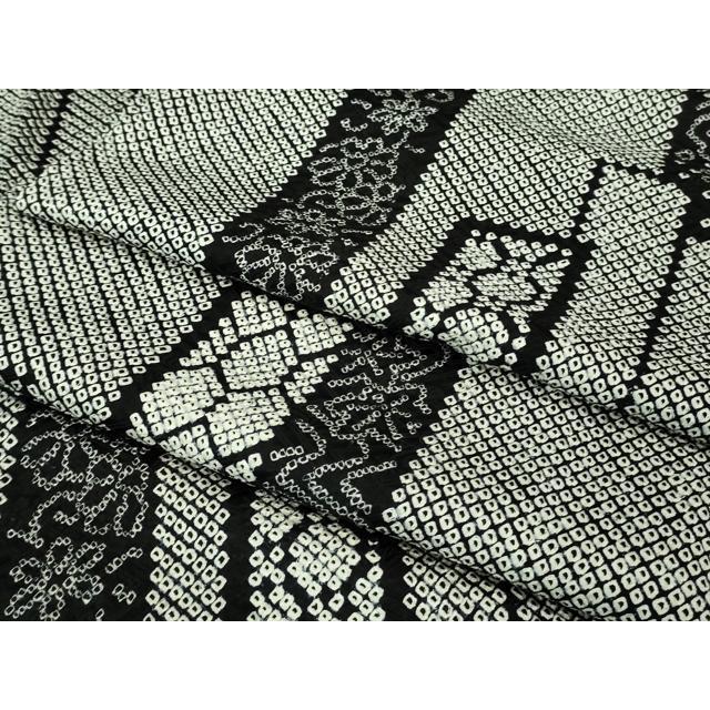 平和屋本店■極上　振袖　絞り　短冊花文　黒×白　逸品　DZAB1192kh5 平和屋本店□極上 振袖 絞り 短冊花文 黒×白 逸品 DZAB1192kh5