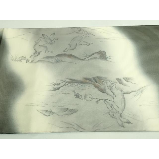 平和屋着物□極上 京友禅作家 山科春宣 太鼓柄袋帯 手描き 鳥獣