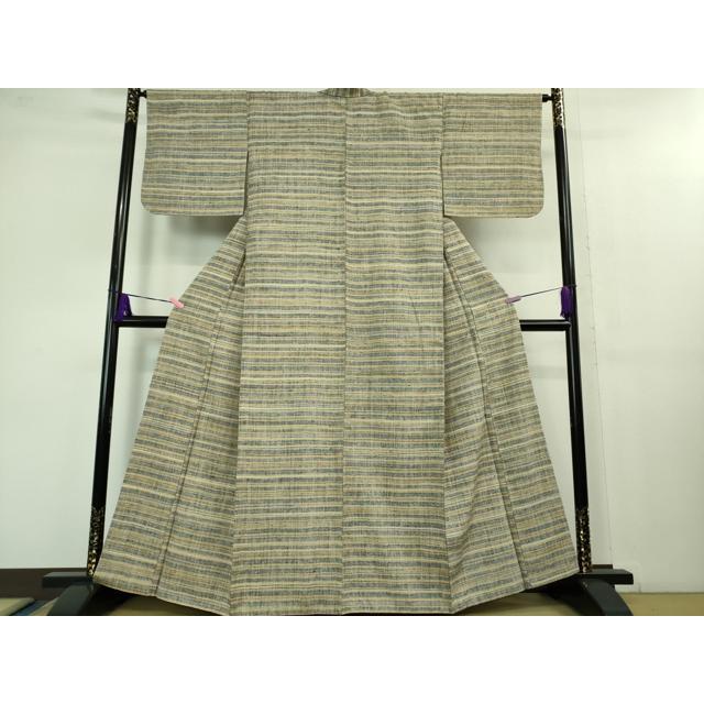 平和屋本店□極上 浦野理一 経節紬 横縞 逸品 DZAB1372kh5 : 平和屋