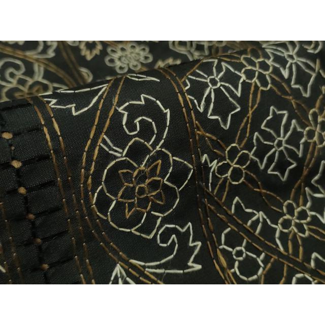平和屋本店□極上 中国三大刺繍 スワトウ刺繍 刺し子 総刺繍 本場縞