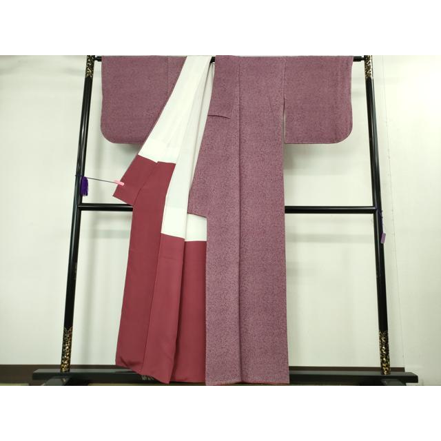 平和屋本店○極上 人間国宝 小宮康孝 江戸小紋 ふくら雀 暗紅色×白