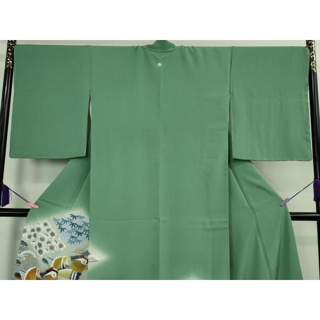 平和屋着物●人間国宝・羽田登喜男　色留袖　風景樹林松文　正絹　逸品　AABG2744cs 平和屋着物○人間国宝・羽田登喜男 色留袖 風景樹林松文 正絹 逸品