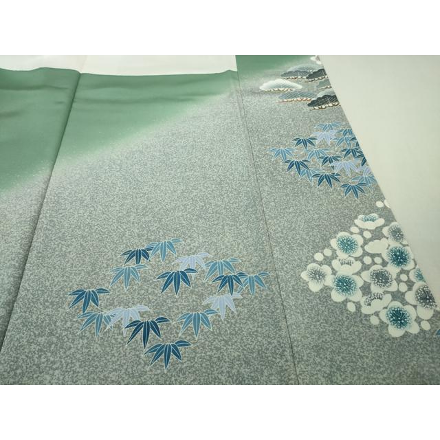 平和屋本店●極上 人間国宝・羽田登喜男 色留袖 鴛鴦 逸品s6827 平和屋本店○極上 人間国宝・羽田登喜男 色留袖 鴛鴦7羽 薄青色地 暈し