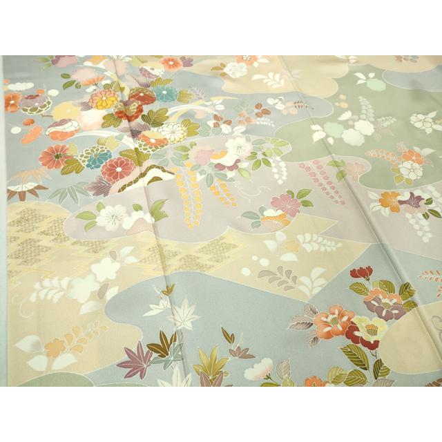 平和屋本店●極上　創業460年・千總　訪問着　駒刺繍　吉祥花文　金彩　逸品　DZAB2292kh6 平和屋本店○極上 創業460年・千總 訪問着 駒刺繍 吉祥花文 金彩 逸品