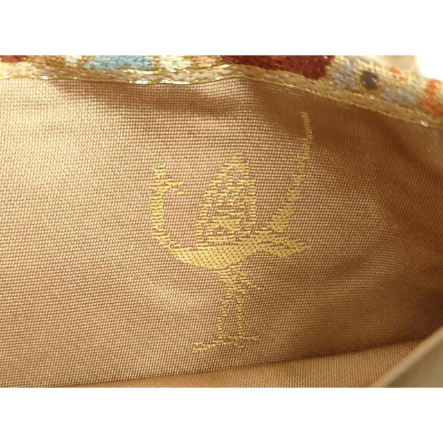 平和屋着物○極上 西陣 白綾苑大庭 六通柄袋帯 立涌花唐草 金糸 逸品
