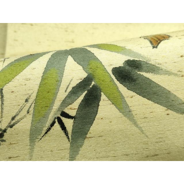 平和屋着物●極上　九寸名古屋帯　紬地　手描き　雀　逸品　DZAB2342kh6