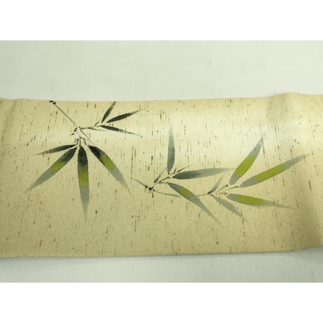 平和屋着物●極上　九寸名古屋帯　紬地　手描き　雀　逸品　DZAB2342kh6