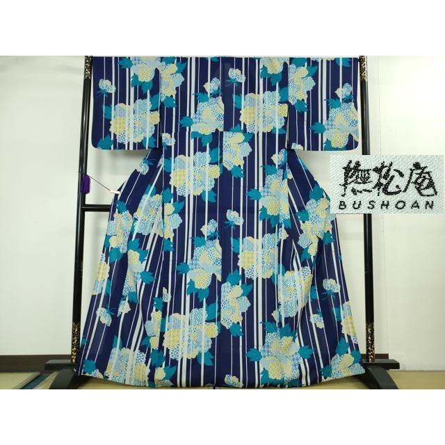 平和屋着物∴極上 夏物 撫松庵 小紋・浴衣兼用 セオアルファ 草花文