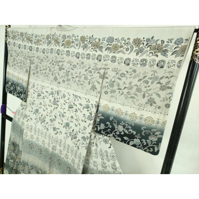 平和屋本店●極上　中国三大刺繍　スワトウ刺繍　汕頭刺繍　訪問着　更紗花文　暈し染め　金糸　逸品　DZAB2555kh6