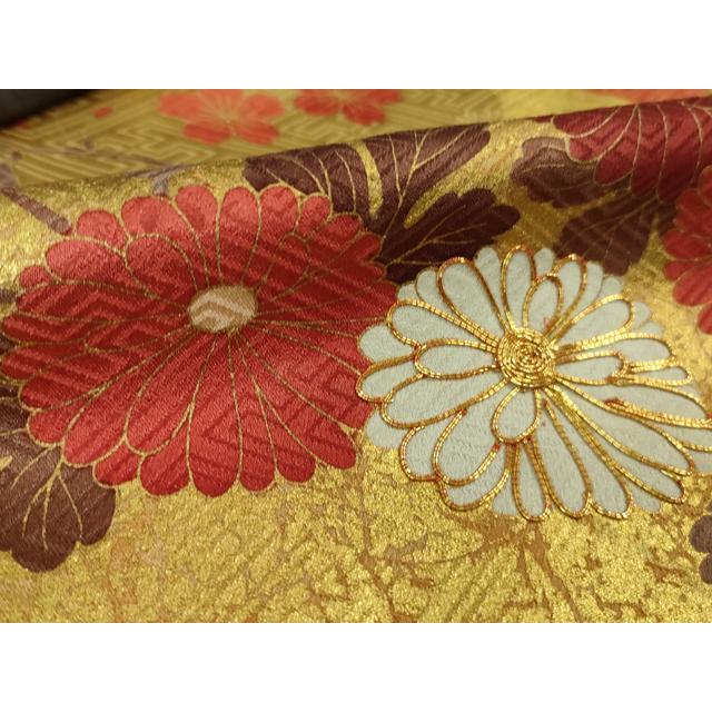 平和屋本店●極上　振袖　駒刺繍　絞り　霞吉祥花松文　蝉色地　金彩　逸品　DZAB2776kh6