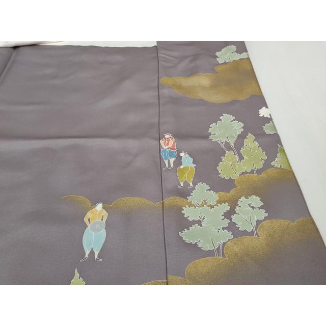 平和屋本店○極上 創業460年・千總 色留袖 駒刺繍 南蛮船 人物文 浅