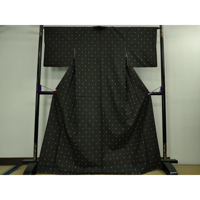 平和屋本店●極上　本場大島紬　9マルキ　黒地　逸品　DZAB3268kh6_1