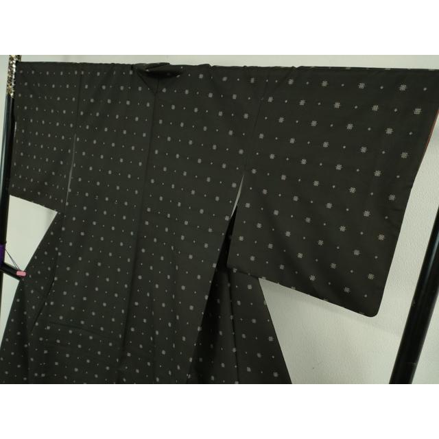 平和屋本店●極上　本場大島紬　9マルキ　黒地　逸品　DZAB3268kh6_3