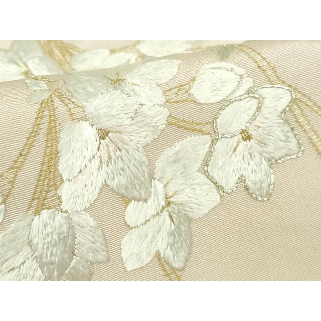 平和屋本店○極上 訪問着 総手刺繍 枝垂れ桜 暈し染め 金銀糸 逸品 未