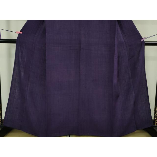 平和屋本店▽極上　浦野理一　経節紬　単衣　色無地　桑の実色　逸品　DZAB3439kh6