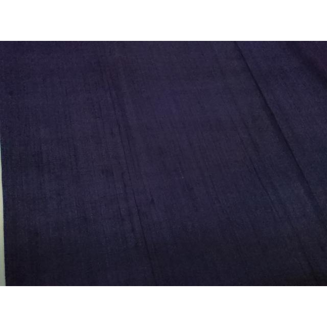 平和屋本店▽極上　浦野理一　経節紬　単衣　色無地　桑の実色　逸品　DZAB3439kh6