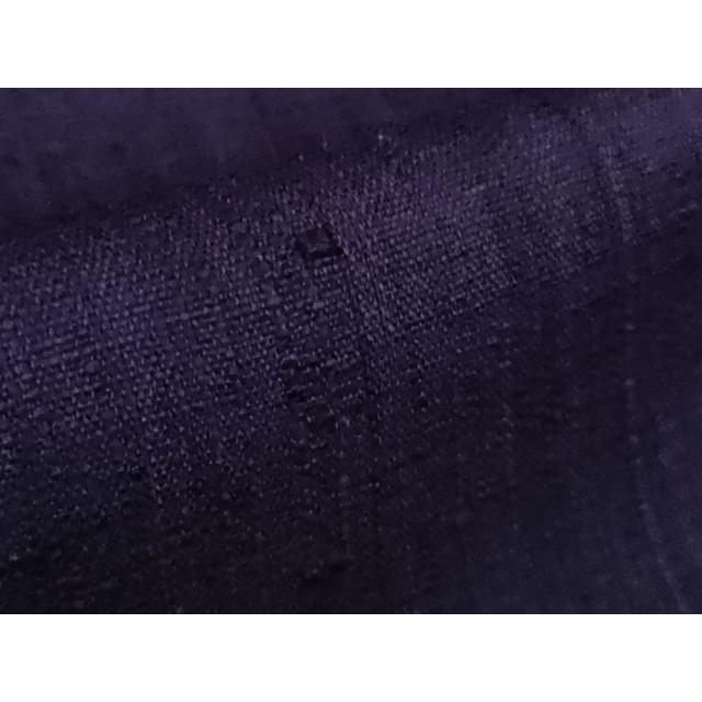 平和屋本店▽極上　浦野理一　経節紬　単衣　色無地　桑の実色　逸品　DZAB3439kh6