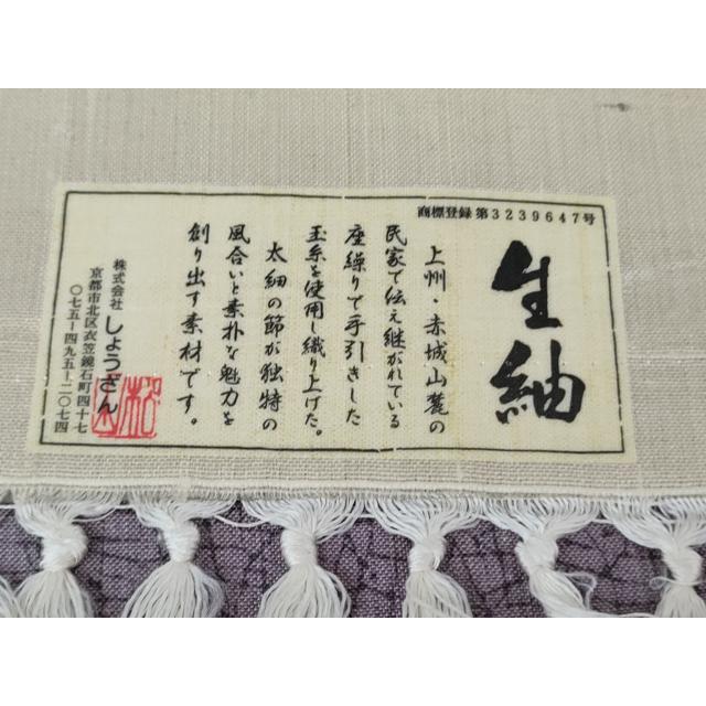 平和屋本店●極上　染織の名門　しょうざん 生紬　間道　証紙付き　逸品　DZAB3445kh6_8