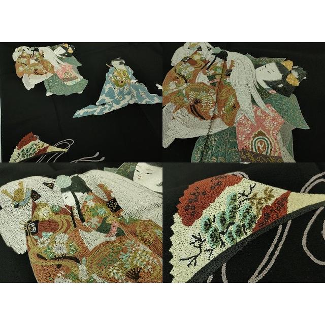 平和屋本店●極上 十七代京屋林蔵 黒留袖・長襦袢(無双仕立て)・袋帯・帯揚げ帯締めセット 手刺繍 相良刺繍 金糸 共箱付き 逸品DZAB3473kh6 平和屋本店○極上 十七代京屋林蔵 黒留袖・長襦袢(無双仕立て)・袋帯