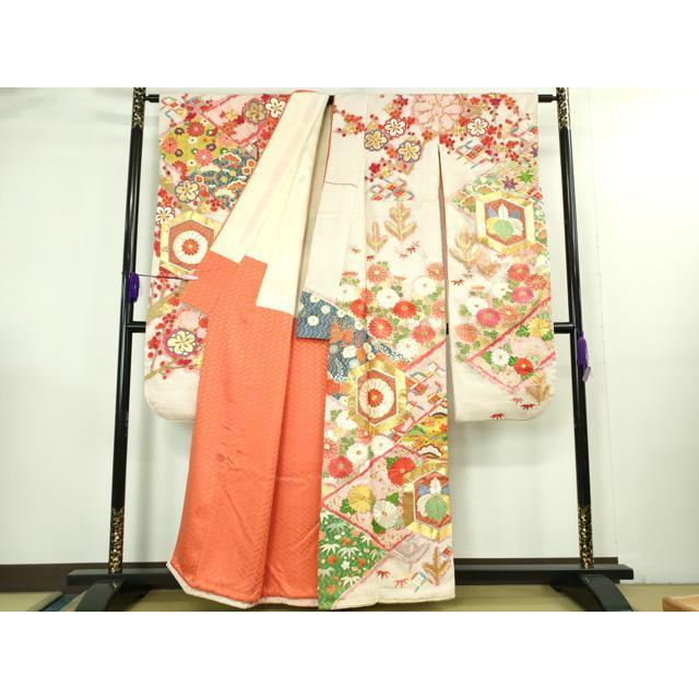 平和屋本店○極上 アンティーク 大正ロマン 振袖 駒刺繍 絞り 今様慶長 