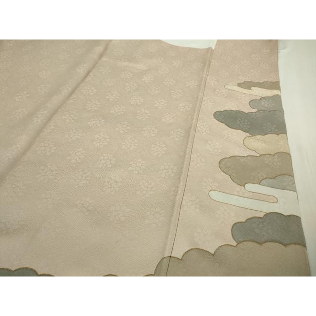 平和屋本店○極上 皇室献上作家 藤井寛 色留袖 駒刺繍 雲重ねエ霞 薄