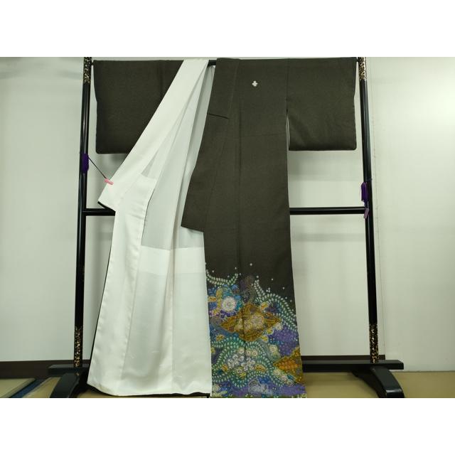 平和屋本店●最高級　初代　久保田一竹　幻の辻が花　色留袖　蝉色地　暈し染め　金通し地　逸品　DZAB4011kh6 平和屋本店○最高級 初代 久保田一竹 幻の辻が花 色留袖 蝉色地 暈し