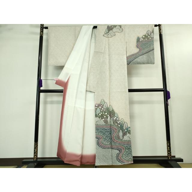平和屋本店●極上　名門　藤娘きぬたや・総絞り　訪問着　樹林文　逸品　未使用　DZAB4127kh6 平和屋本店○極上 名門 藤娘きぬたや・総絞り 訪問着 樹林文 逸品 未