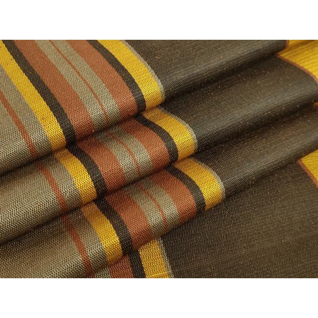 平和屋着物○極上 本場黄八丈 紬 八寸名古屋帯 間道 逸品 DZAB4204kh6 
