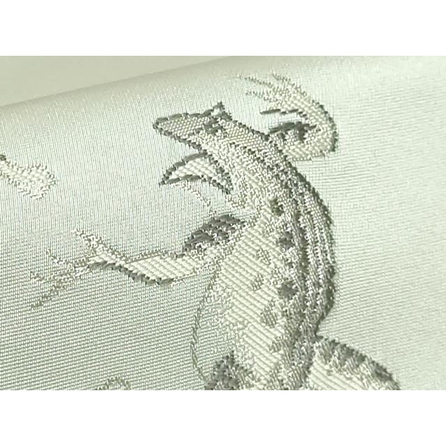 平和屋着物●極上　九寸名古屋帯　鳥獣戯画　銀糸　逸品　DZAB4570kh6 平和屋着物○極上 九寸名古屋帯 鳥獣戯画 銀糸 逸品 DZAB4570kh6
