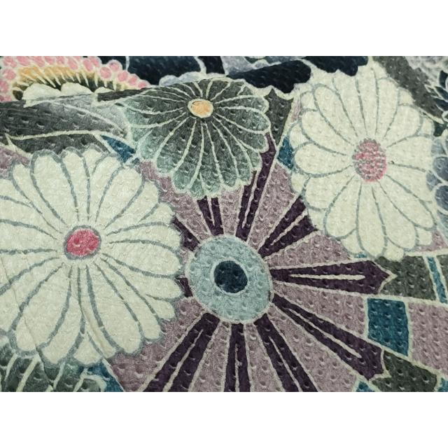 平和屋本店●極上　名門　藤娘きぬたや・総絞り　振袖　花車　枝垂れ花　藍鉄色地　落款有り　逸品　未使用　DZAB4889kh6 平和屋本店○極上 名門 藤娘きぬたや・総絞り 振袖 花車 枝垂れ花 藍鉄