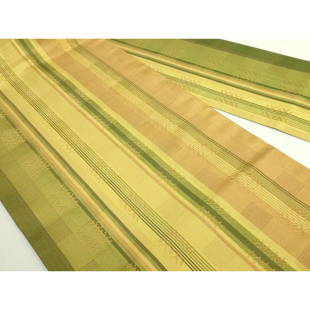 平和屋本店＊希少　沖縄県最高級織物　夏物　首里花倉織　首里織　花織・絽織・紗織　九寸名古屋帯　格子　逸品　DZAB5011kh6