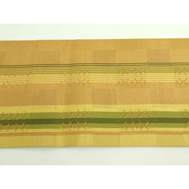 平和屋本店＊希少　沖縄県最高級織物　夏物　首里花倉織　首里織　花織・絽織・紗織　九寸名古屋帯　格子　逸品　DZAB5011kh6
