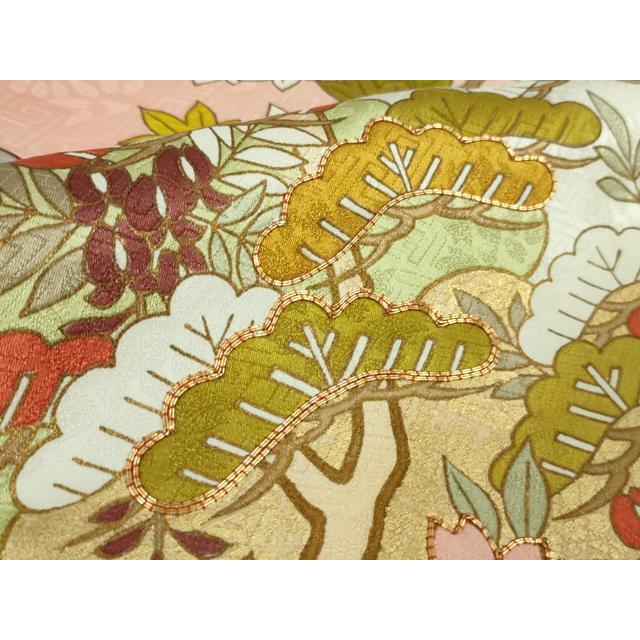 平和屋本店●極上　皇室献上作家　藤井寛　訪問着　駒刺繍　御所車吉祥花文　金彩　ロング丈　逸品　未使用　DZAB5389kh6