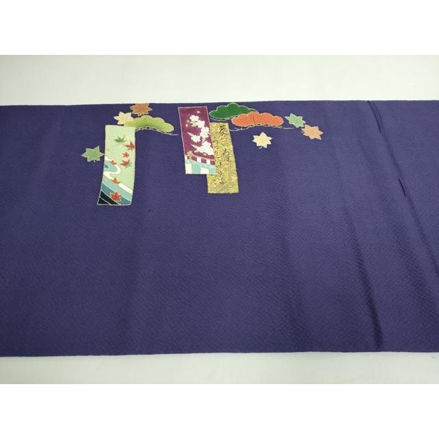 平和屋本店●極上　人形作家・ホリヒロシ　太鼓柄　京袋帯　駒刺繍　短冊花文　鉄紺色地　金彩　共箱付き　逸品　DZAB5594kh6_7