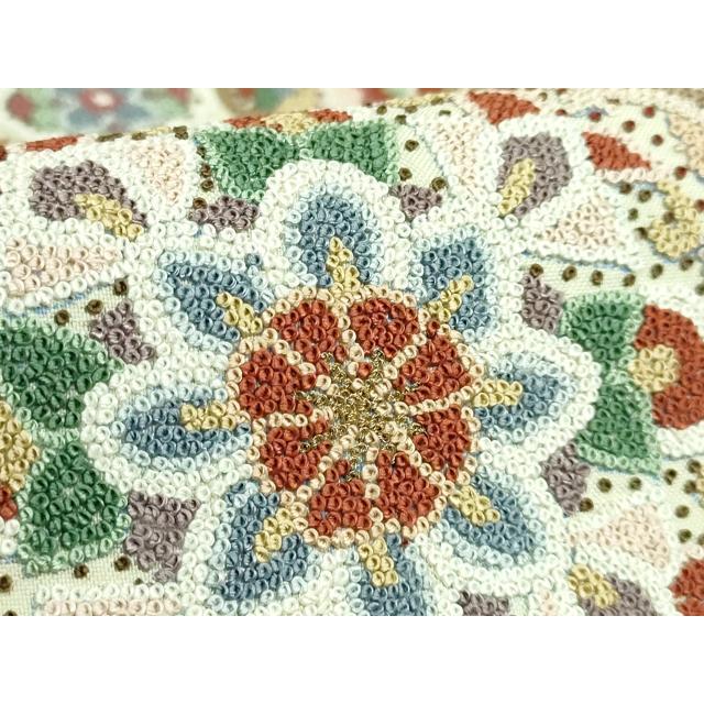 平和屋本店●極上　中国三大刺繍　相良刺繍　総刺繍　袋帯　正倉院花文　金糸　逸品　DZAB5710kh6_3