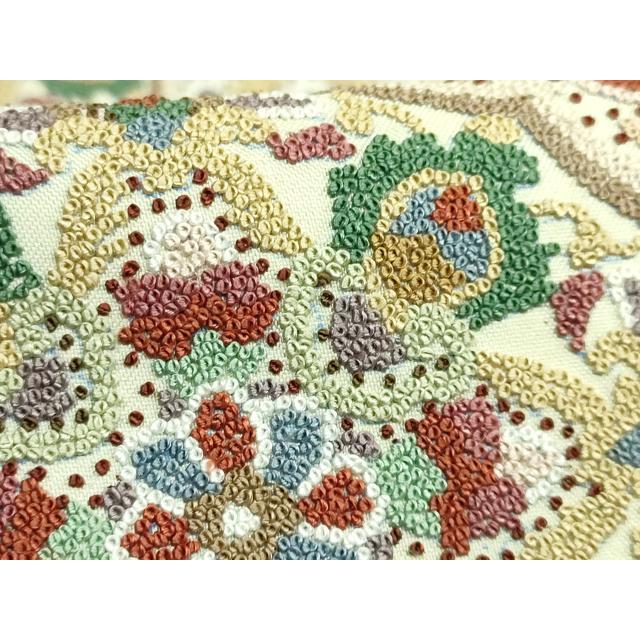 平和屋本店●極上　中国三大刺繍　相良刺繍　総刺繍　袋帯　正倉院花文　金糸　逸品　DZAB5710kh6_4