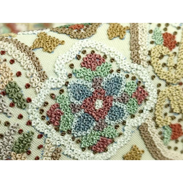 平和屋本店●極上　中国三大刺繍　相良刺繍　総刺繍　袋帯　正倉院花文　金糸　逸品　DZAB5710kh6_5