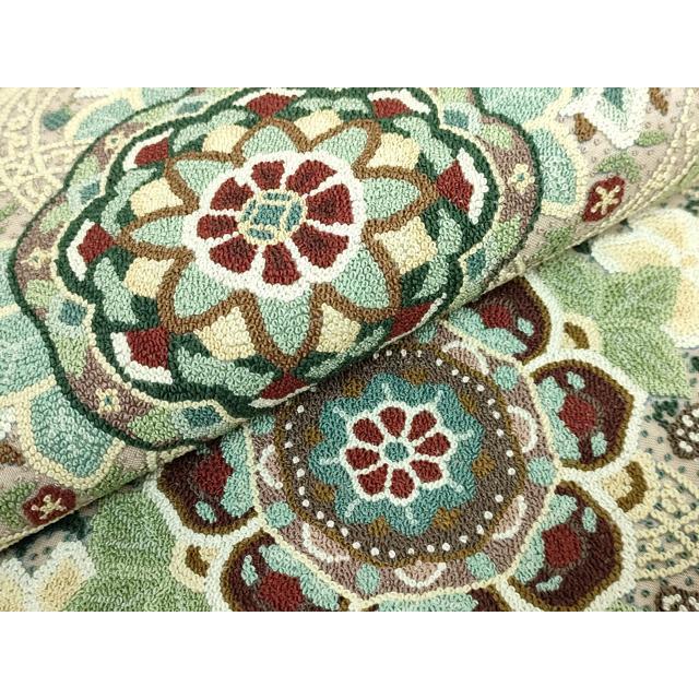 平和屋本店●最高級　中国三大刺繍　総相良刺繍　総刺繍　袋帯　200万粒　正倉院花文　逸品　DZAB5752kh6_3