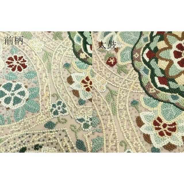 平和屋本店●最高級　中国三大刺繍　総相良刺繍　総刺繍　袋帯　200万粒　正倉院花文　逸品　DZAB5752kh6_9