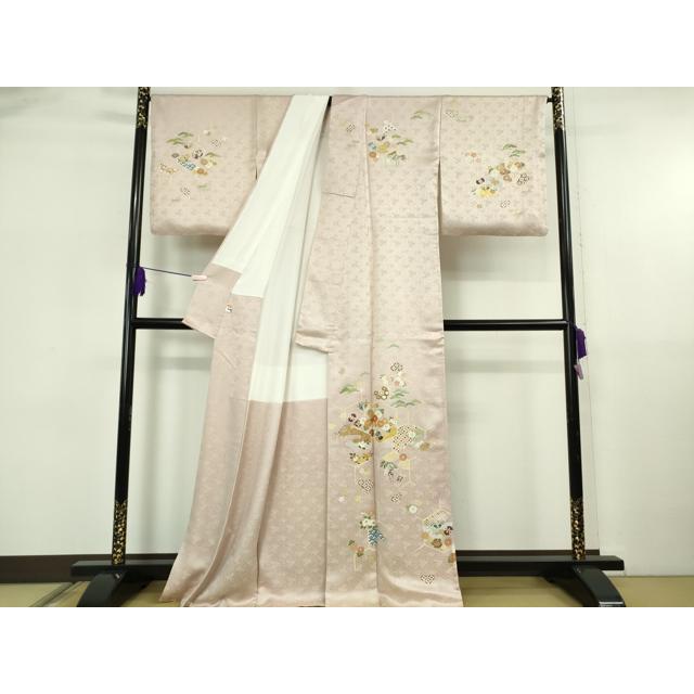 平和屋本店○極上 創業460年・千總 訪問着 駒刺繍 宝尽くし吉祥花文 薄 