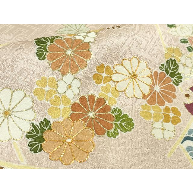 平和屋本店○極上 創業460年・千總 訪問着 駒刺繍 宝尽くし吉祥花文 薄 