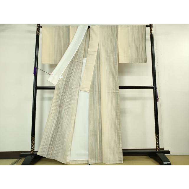 平和屋着物▽極上　本塩沢　やまだ織　200色　単衣　縞　逸品　DZAB5876kh6_2